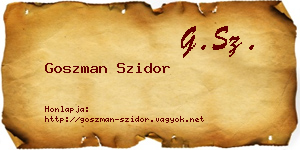 Goszman Szidor névjegykártya