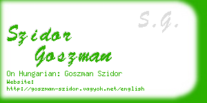 szidor goszman business card